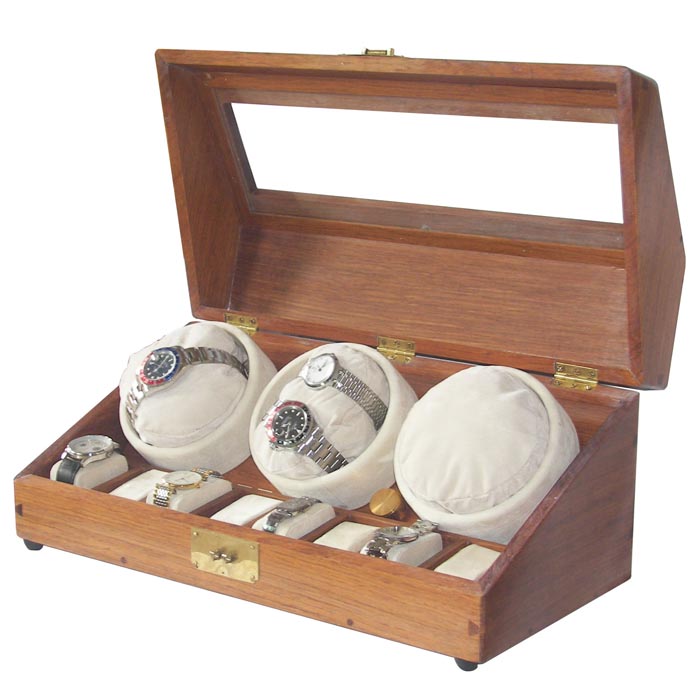 3 or 6 Watch winder in rosewood with 8 watches storage