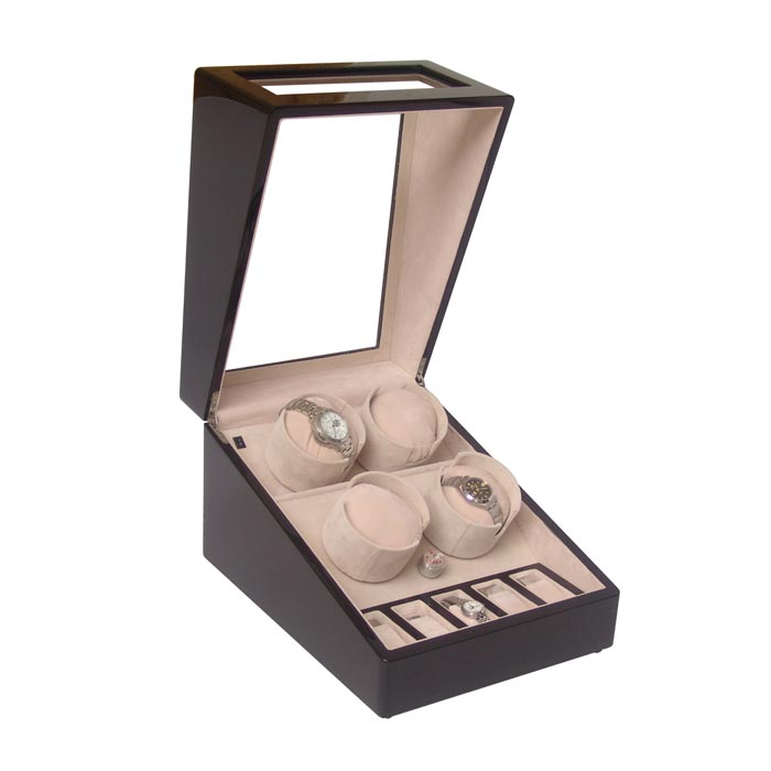 Quad watch winder with watch case