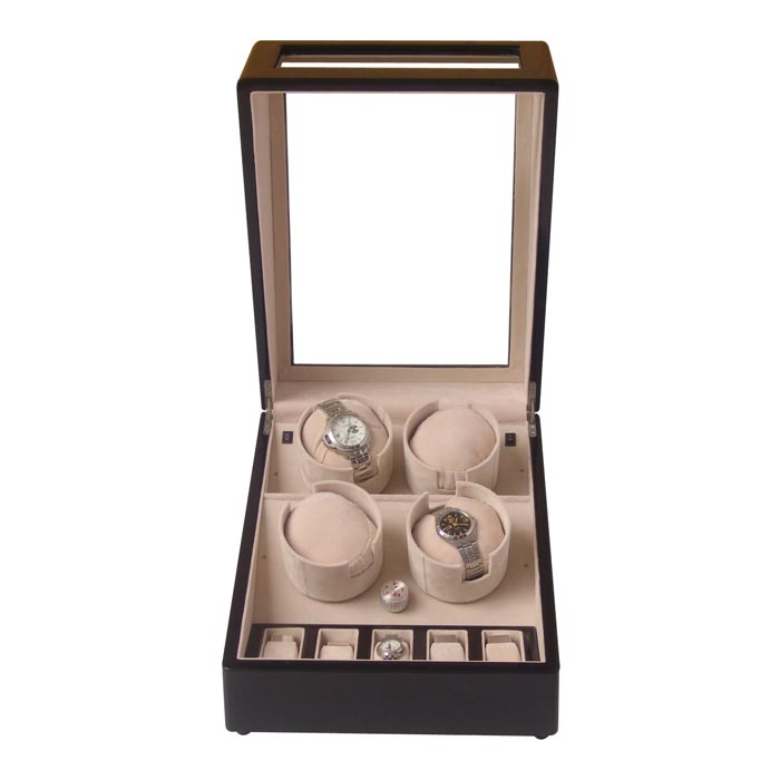 Quad watch winder with watch case