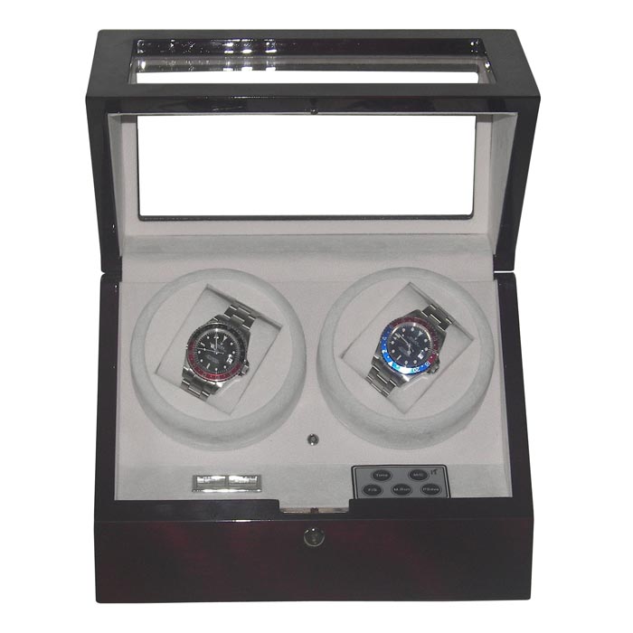 Double watch winder with watch box and jewel case