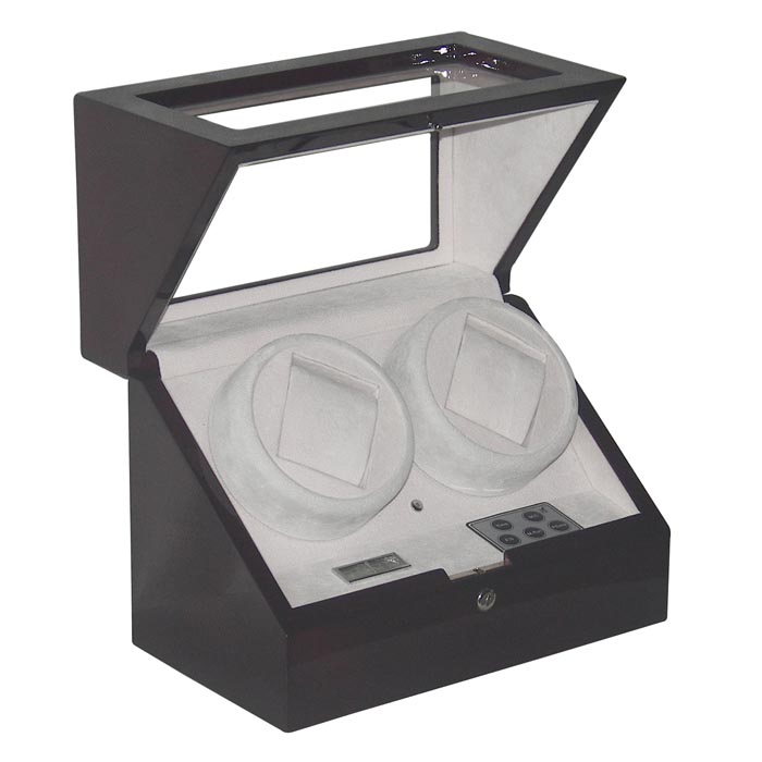 Double watch winder with watch box and jewel case