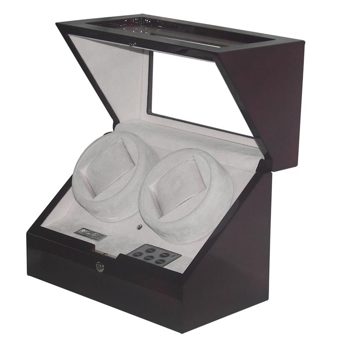 Double watch winder with watch box and jewel case