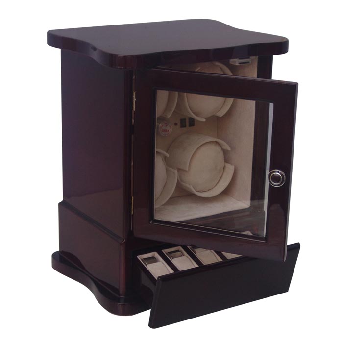 4 watch winder with watch and jewely storge case