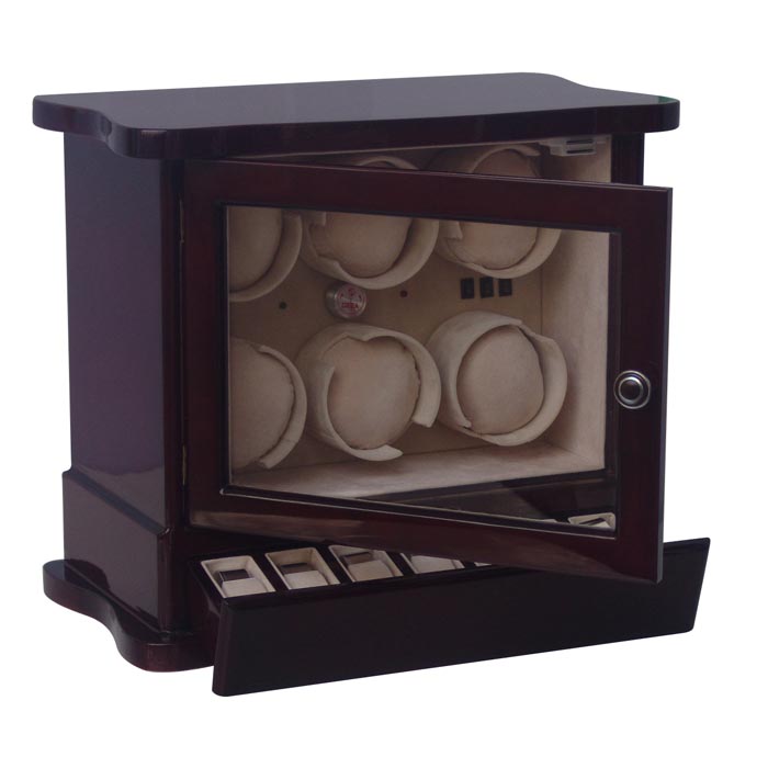 6 watch winder with watch and jewely storge case