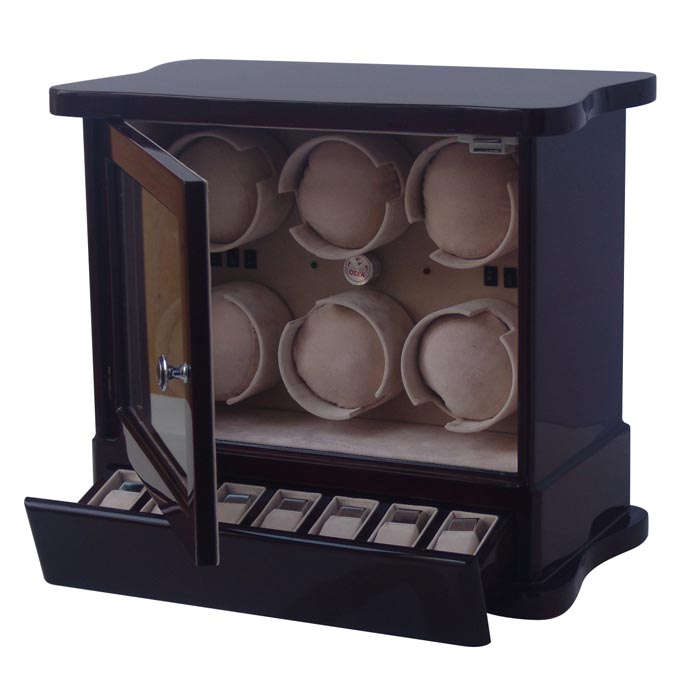 6 watch winder with watch and jewely storge case