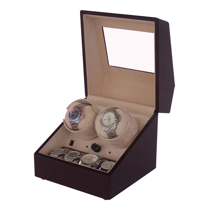 Double watch winder with 4 watch cases