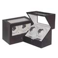 Double watch winder with watch box and jewel case